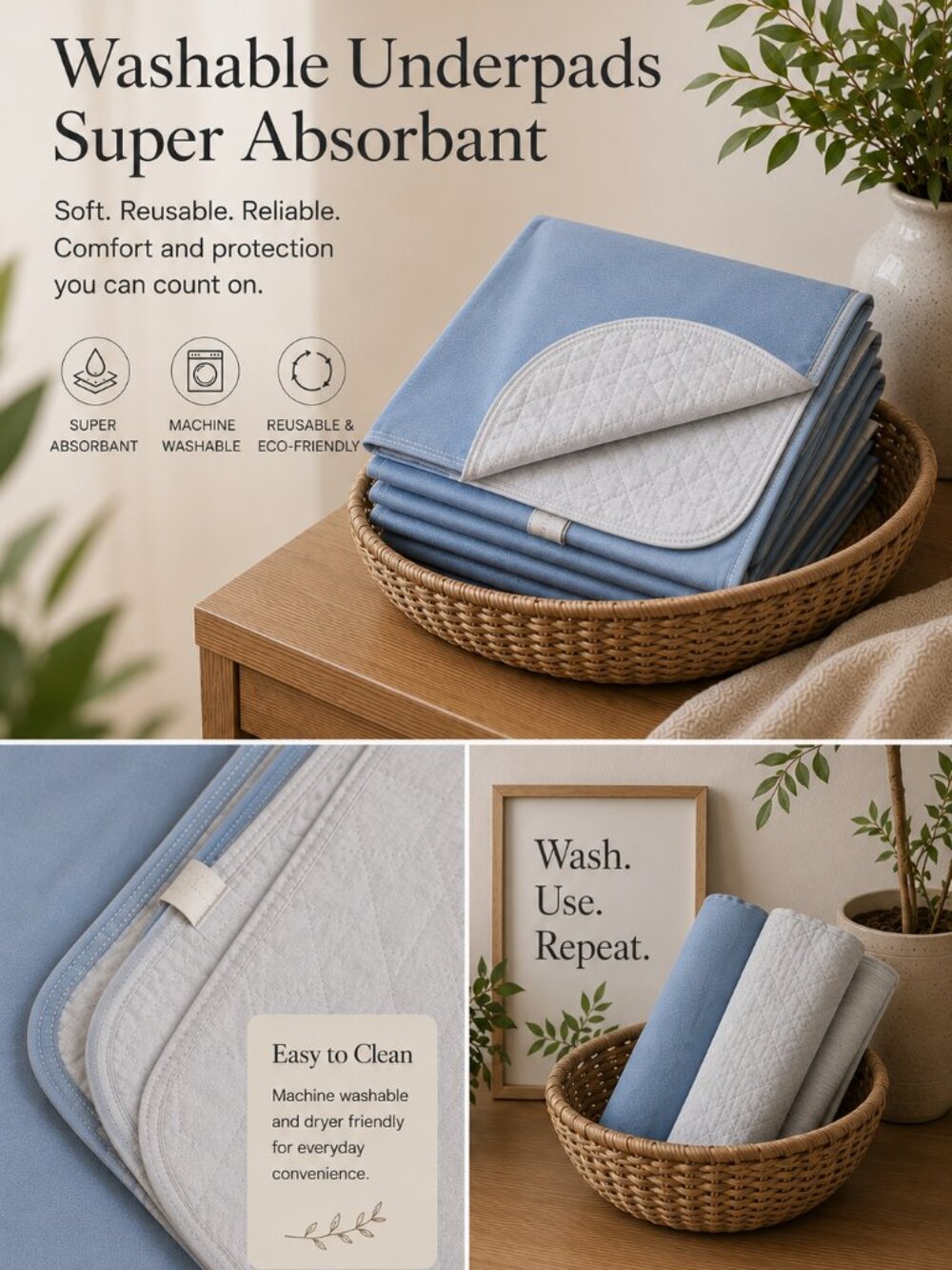 washable Pet Pads Small Animal white Good Quilted 34x36 leak proof